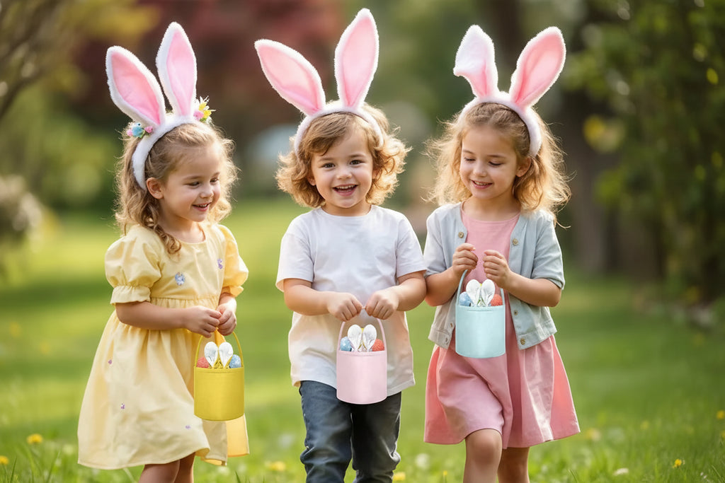 Panier de Pâques Oreilles Lapin | Sac Chasse aux Œufs pour Enfants | Fête de Pâques