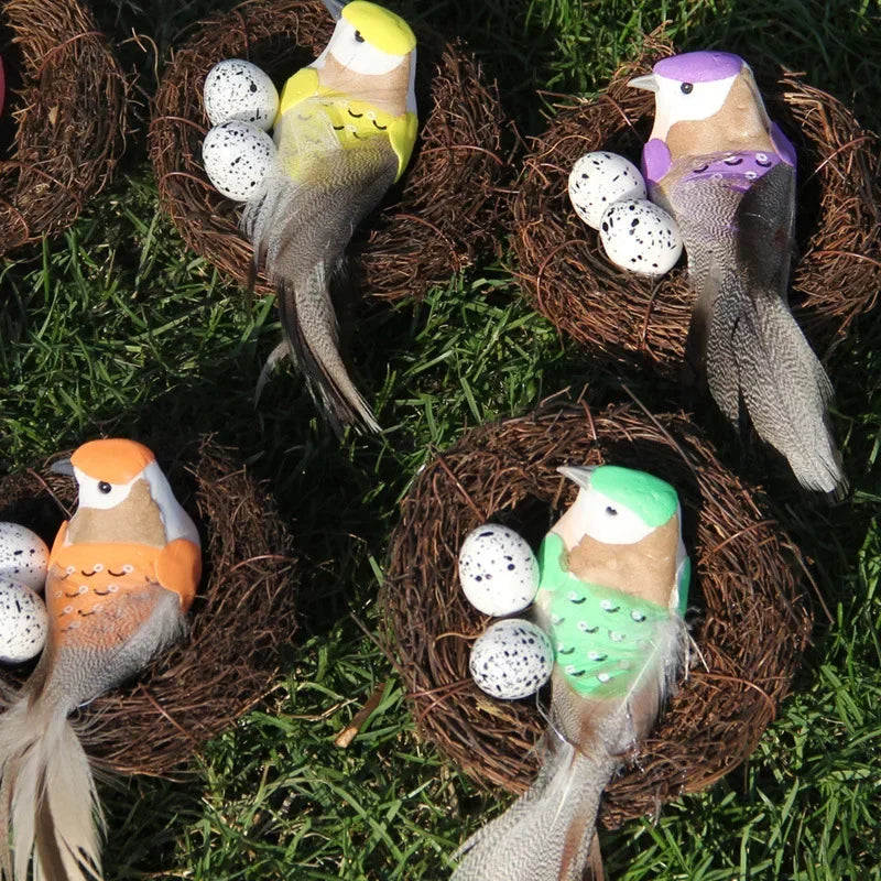 Nid de Pâques Décoratif en Osier avec Œufs Colorés | Décoration Maison & Jardin